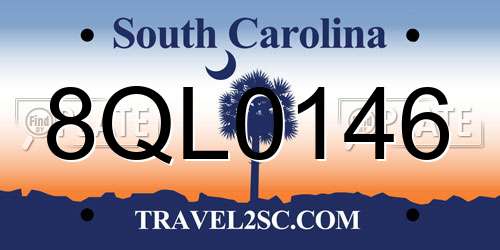 8QL0146 South Carolina License Plate