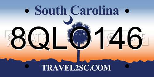 8QLO146 South Carolina License Plate