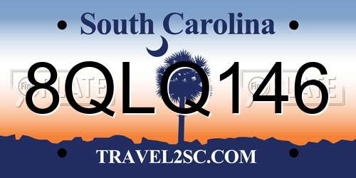 8QLQ146 South Carolina License Plate