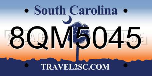 8QM5045 South Carolina License Plate