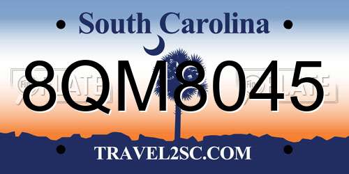 8QM8045 South Carolina License Plate