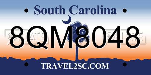 8QM8048 South Carolina License Plate