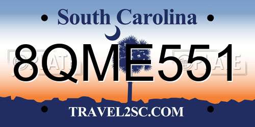 8QME551 South Carolina License Plate
