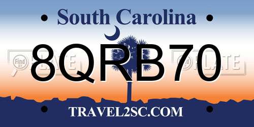 8QRB70 South Carolina License Plate
