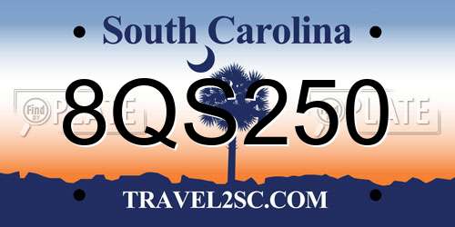 8QS250 South Carolina License Plate