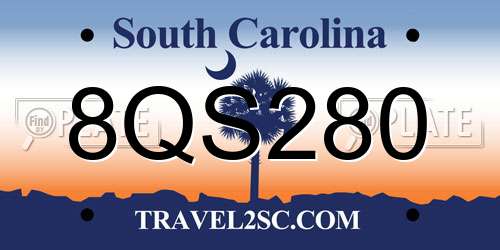 8QS280 South Carolina License Plate