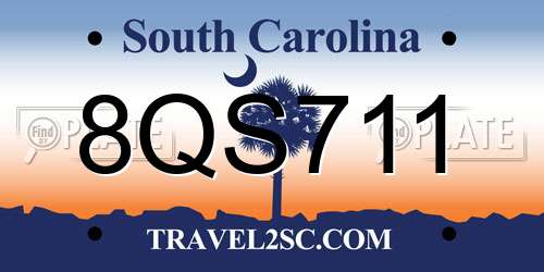 8QS711 South Carolina License Plate