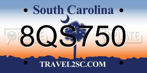 8QS750 South Carolina License Plate