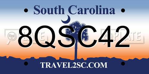 8QSC42 South Carolina License Plate