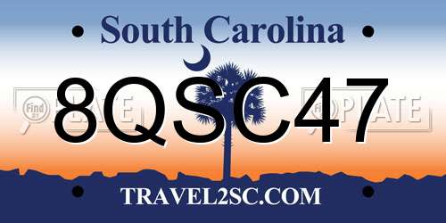 8QSC47 South Carolina License Plate