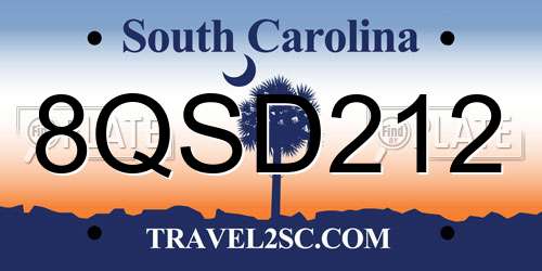 8QSD212 South Carolina License Plate