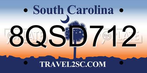8QSD712 South Carolina License Plate