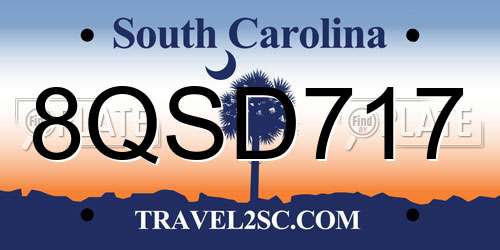 8QSD717 South Carolina License Plate