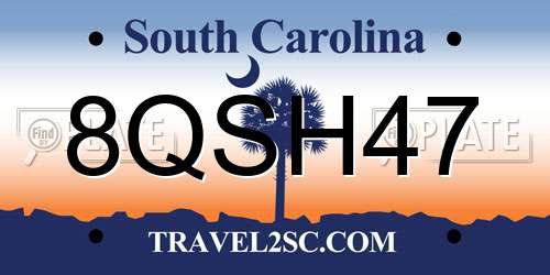 8QSH47 South Carolina License Plate