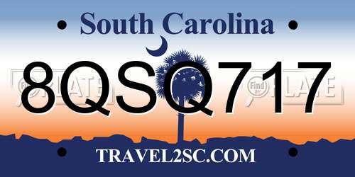 8QSQ717 South Carolina License Plate