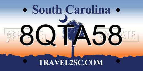 8QTA58 South Carolina License Plate