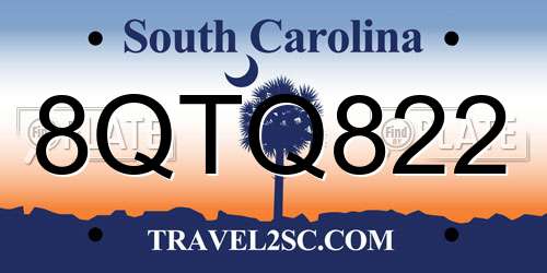 8QTQ822 South Carolina License Plate