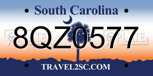 8QZ0577 South Carolina License Plate