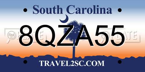 8QZA55 South Carolina License Plate