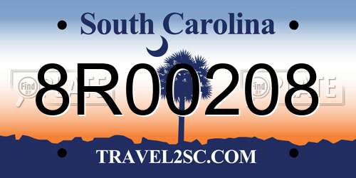 8R00208 South Carolina License Plate