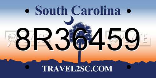 8R36459 South Carolina License Plate