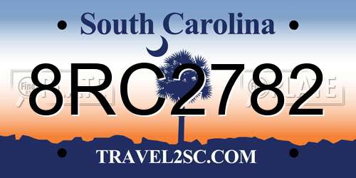 8RC2782 South Carolina License Plate