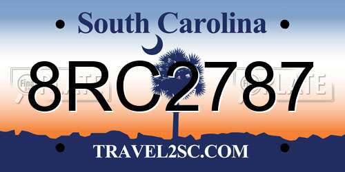 8RC2787 South Carolina License Plate