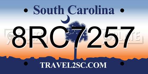 8RC7257 South Carolina License Plate