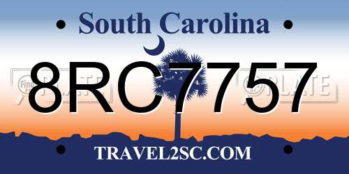 8RC7757 South Carolina License Plate