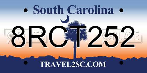 8RCT252 South Carolina License Plate