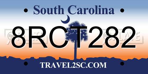 8RCT282 South Carolina License Plate