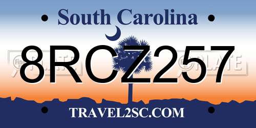 8RCZ257 South Carolina License Plate