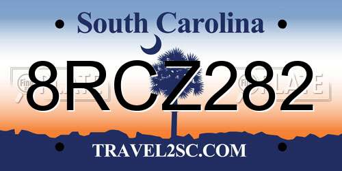 8RCZ282 South Carolina License Plate