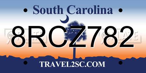 8RCZ782 South Carolina License Plate
