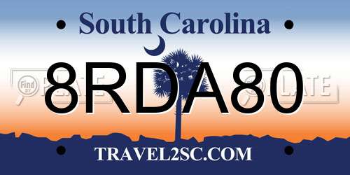 8RDA80 South Carolina License Plate