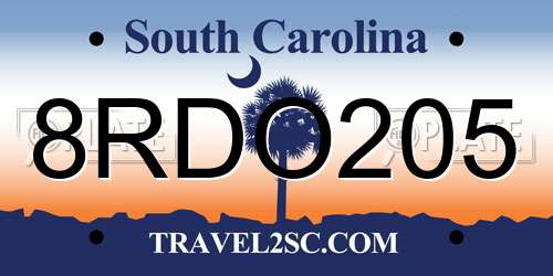 8RDO205 South Carolina License Plate