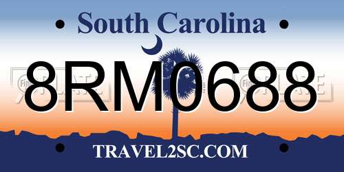 8RM0688 South Carolina License Plate