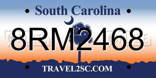 8RM2468 South Carolina License Plate