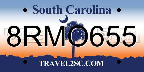 8RMO655 South Carolina License Plate