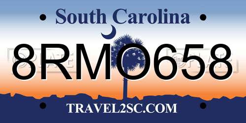 8RMO658 South Carolina License Plate