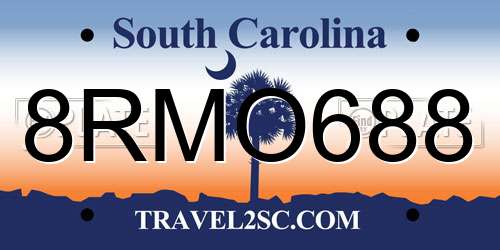8RMO688 South Carolina License Plate