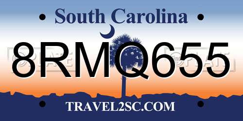 8RMQ655 South Carolina License Plate