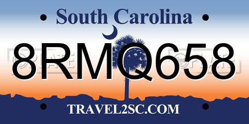 8RMQ658 South Carolina License Plate