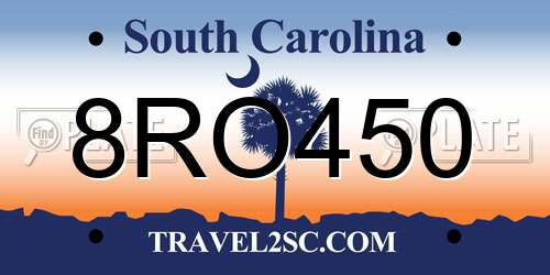 8RO450 South Carolina License Plate