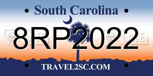 8RP2022 South Carolina License Plate