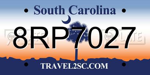 8RP7027 South Carolina License Plate