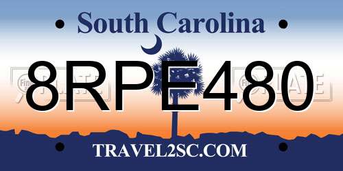 8RPE480 South Carolina License Plate