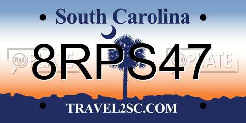 8RPS47 South Carolina License Plate