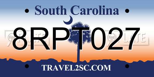 8RPT027 South Carolina License Plate