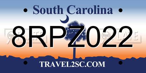 8RPZ022 South Carolina License Plate